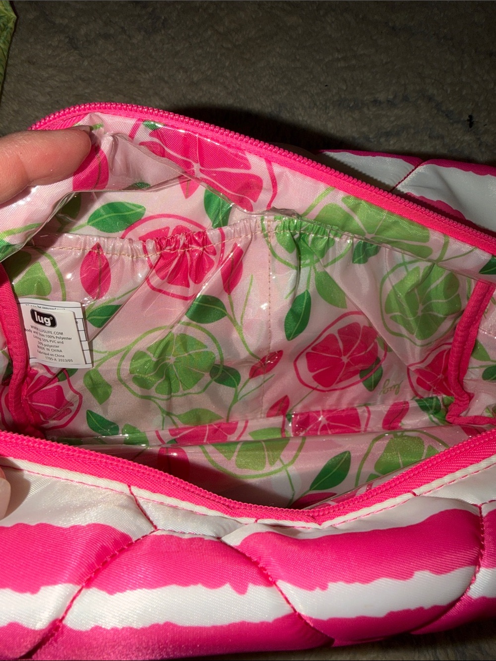 lug magenta stripe Bumper Cosmetic Case - Picture 5 of 7